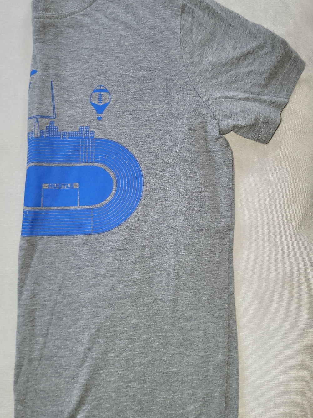 Xersion Grey Short-Sleeve Tee with Blue Track Graphic